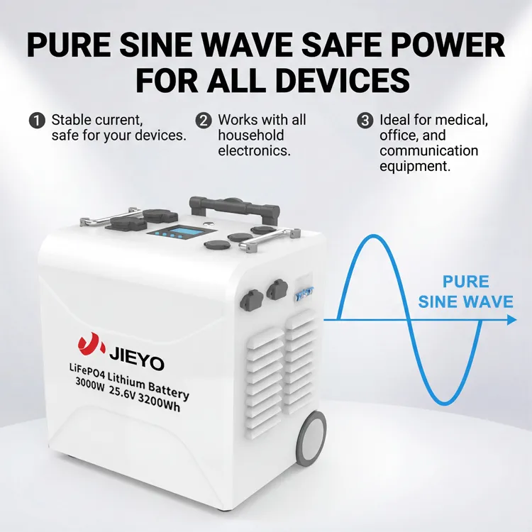 3000W 25.6V 3200Wh Portable Power Station Pure Sine Wave Output.webp
