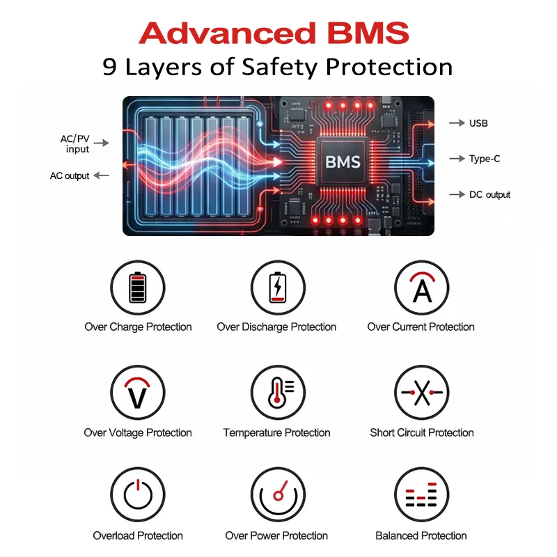 JIEYO Portable Power Station BMS safety protection