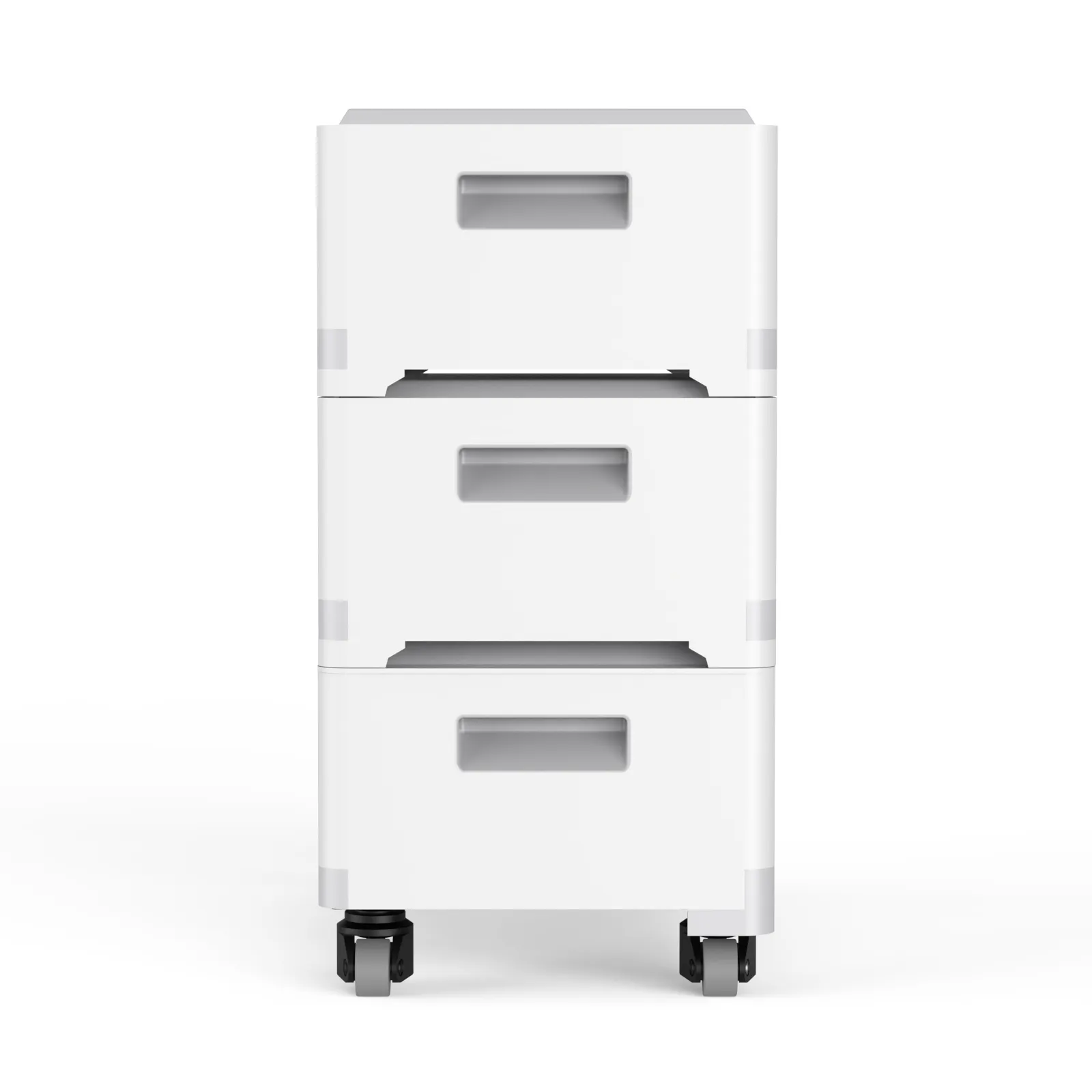 Jieyo 3-tier stackable modular home lifepo4 energy storage system side view with wheels white background main product image