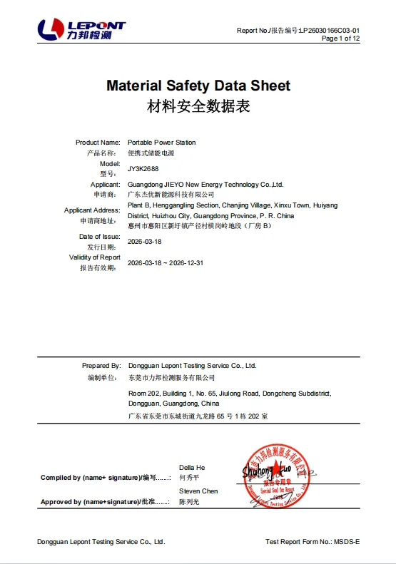 JY3K 2688 MSDS